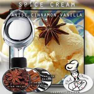 Chef Cherie - Website, Blog & Social Media Graphic promoting spices for ice cream